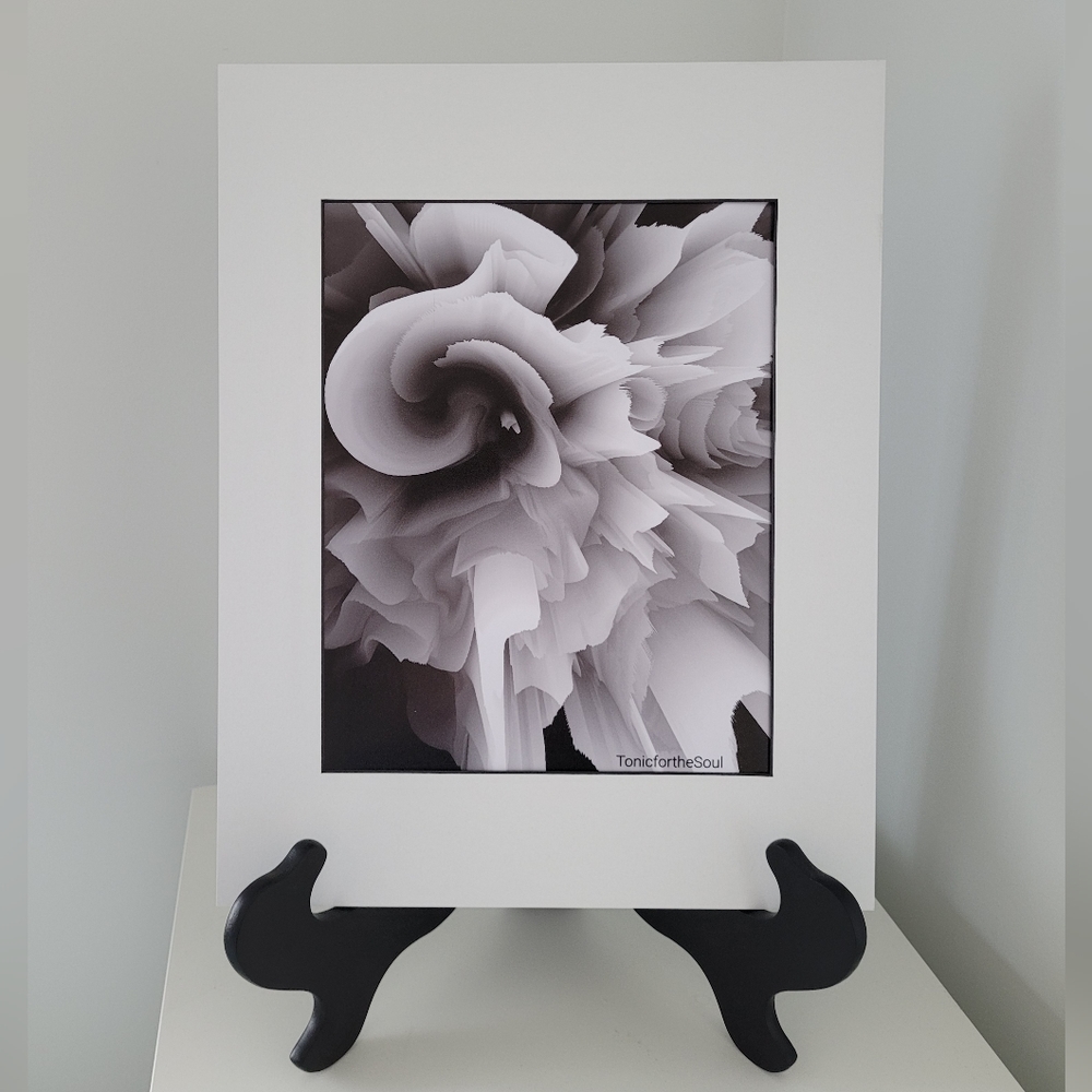 Black and White Floral Art Print